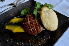 Seared Hudson Valley Foie Gras: Ginger Biscuit, Mango Puree, Tandoori Spice