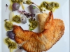 Local Skate Wing, Crayfish and Scallop Sausage, Sauce Vierge