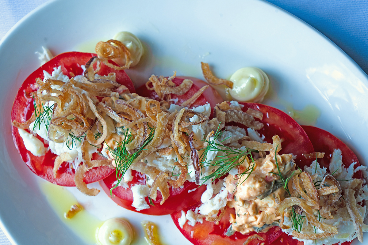 Local Hot House Tomato Frog and Peach